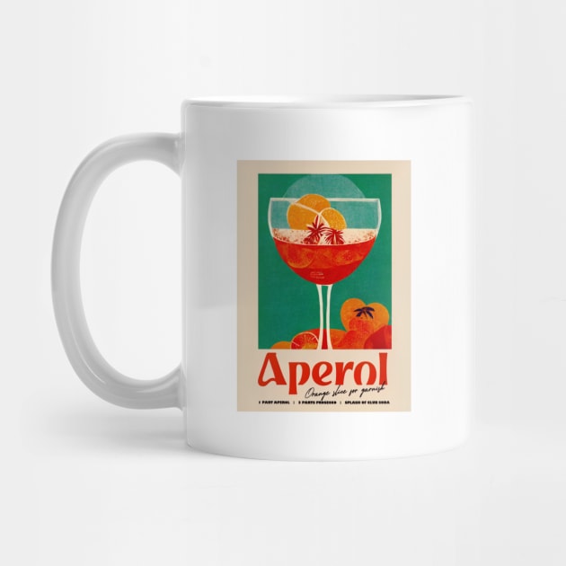 Retro Aperol Spritz Poster Holiday Print Homebar, Kitchen Bar Prints, Vintage Drinks, Recipe, Wall Art by BetterManufaktur